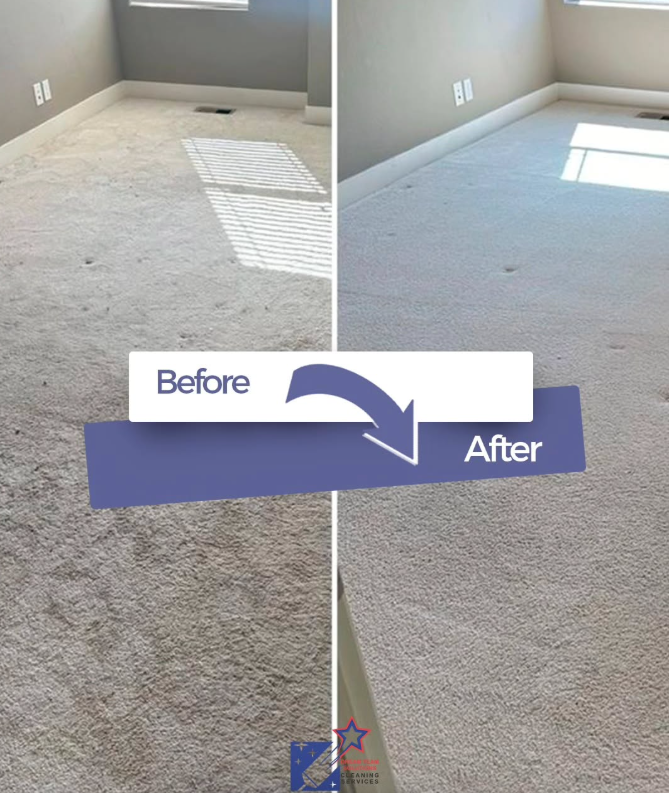 Carpet before and after professional cleaning